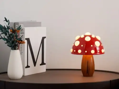 Lampe Champignon Orange Vintage